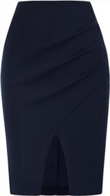 img 4 attached to Belle Poque Women'S Elegant Runched High Waist Stretchy Short Pencil Bodycon Skirt
