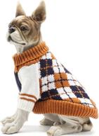 🧣 stylish and cozy bobibi diamond plaid dog sweater - keep your pet warm in winter! (orange, medium) логотип