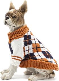 img 4 attached to 🧣 Stylish and Cozy BOBIBI Diamond Plaid Dog Sweater - Keep Your Pet Warm in Winter! (Orange, Medium)