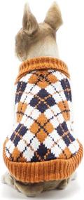 img 3 attached to 🧣 Stylish and Cozy BOBIBI Diamond Plaid Dog Sweater - Keep Your Pet Warm in Winter! (Orange, Medium)