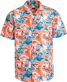 img 4 attached to 🌺 Hawaiian Regular Sleeve Floral Shirts for Men's Clothing - Shop at Shirts