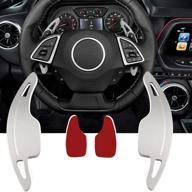 cnc aluminum steering wheel paddle shifter extenders for 2016-2021 chevy camaro and 2014-2019 chevy c7 corvette stingray grand sport z51 z06 zr1 (silver) логотип