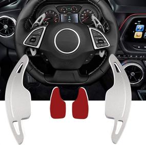 img 4 attached to CNC Aluminum Steering Wheel Paddle Shifter Extenders for 2016-2021 Chevy Camaro and 2014-2019 Chevy C7 Corvette Stingray Grand Sport Z51 Z06 ZR1 (Silver)