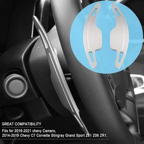 img 3 attached to CNC Aluminum Steering Wheel Paddle Shifter Extenders for 2016-2021 Chevy Camaro and 2014-2019 Chevy C7 Corvette Stingray Grand Sport Z51 Z06 ZR1 (Silver)