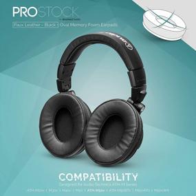 img 1 attached to Brainwavz ProStock ATH M50X Upgraded Earpads, Improves Comfort & Style Without Changing The Sound - Ear Pad Designed For ATH-M50X M50BTX M20X M30X M40X Headphones, Vegan Leather (Black)