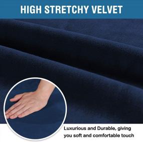 img 2 attached to H.VERSAILTEX Dining Chair Covers Dining Room Chair Covers Chair Slipcovers For Dining Room Set Of 6, Original Velvet Stretch Dining Chair Protector Cover Removable Washable, Navy