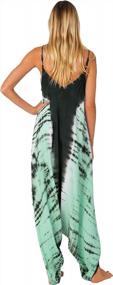 img 2 attached to Bohemian Bliss: INGEAR Harem Jumpsuit Romper With Tie Dye Handkerchief Design