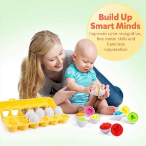 img 1 attached to Coogam Matching Egg Set: красочная головоломка для раннего обучения и развития мелкой моторики - идеальный подарок на Пасху для детей!