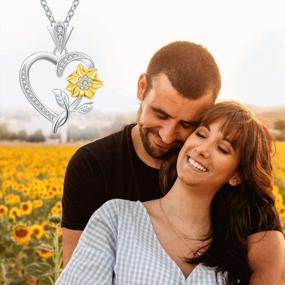 img 3 attached to You Are My Sunshine Necklaces － 925 Sterling Silver Sun Flower Jewelry Sunflower Pendant Necklace For Women