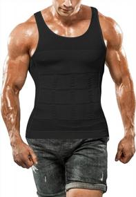 img 4 attached to Men'S Slimming Compression Tank Top Workout Vest For Abs And Abdomen - SLIMBELL Body Shaper Undershirt
