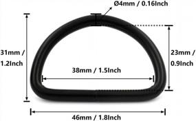 img 3 attached to 20-Pack BIKICOCO Non-Welded Metal D-Rings Buckles For Webbing Sewing DIY, 1-1/2 Inch - Black