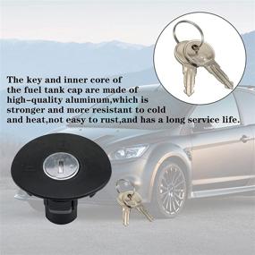 img 1 attached to High Security Locking Gas Fuel Tank Plug Cover Cap for Ford Explorer, Escape, F-150, and More - With 2 Keys