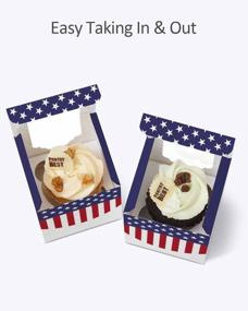 img 1 attached to Yotruth 2.5” X 2.5” X 2.5”The American Flag Mini Cupcake Boxes Single Individual Easy Assembly With Window And Insert 50 Pack For Independence Day
