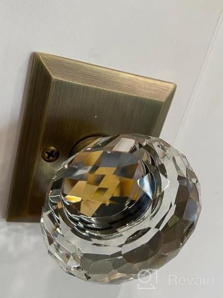 img 1 attached to Probrico Keyless Crystal Glass Door Knob Set, Antique Bronze Passage Interior Knobs For Closet And Hall Doors With Heavy Duty Round Diamond Shape - 1 Pack review by Terrance Fisher