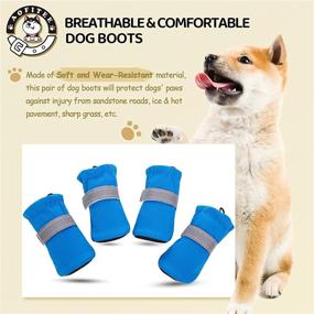 img 3 attached to 🐾 Premium Dog Boots: Soft Puppy Shoes for Small Dogs - Breathable, Adjustable, Reflective Straps, Waterproof Non-Slip Sole