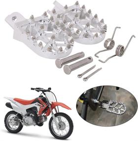 img 4 attached to Dirt Bike Foot Pegs Motorcycle Footpegs Foot Pedals Rests CNC For CRF110F 2013-2022 CRF125F 2014-2023 Dirt Pit Bike Silver