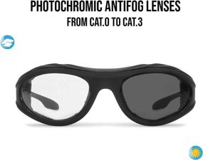 img 3 attached to 🕶️ BERTONI F125A Padded Motorcycle Glasses with Photochromic Lens - Windproof Insert, Made in Italy - Ultimate Motorbike Riding Sunglasses