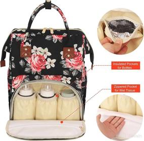 img 1 attached to 🌸 Ultimate Diaper Bag Backpack for Moms/Dads: Large Capacity, Insulated Pockets, Multi-Function Baby Bag with Flower Design