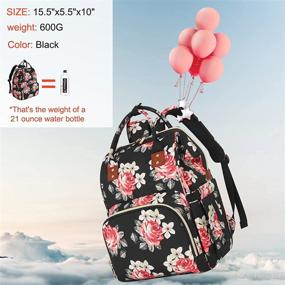 img 3 attached to 🌸 Ultimate Diaper Bag Backpack for Moms/Dads: Large Capacity, Insulated Pockets, Multi-Function Baby Bag with Flower Design
