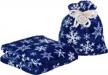 get cozy: nanta super soft fleece blanket with pouch - perfect for sofa and couch! logo
