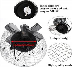 img 3 attached to Complete Your Look For Any Occasion With Our Feather Veil Mesh Fascinators Hat And Accessories Set