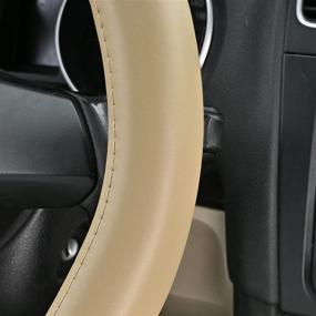 img 1 attached to Cowhide Steering Genuine Leather Universal Interior Accessories : Steering Wheels & Accessories