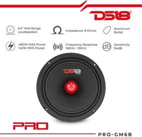 img 3 attached to 🔊 DS18 PRO-GM6B Loudspeaker - Premium 6.5" Midrange Speaker for Car/Truck Stereo - Red Aluminum Bullet - 480W Max, 140W RMS - 8 Ohms - High-Quality Audio Door Speaker (1 Speaker)