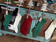 img 1 attached to 6 Pack 18" Large Cable Knit Christmas Stockings With Name Tags - Burgundy Red, Ivory White, Green Chunky Hand Stockings review by David Thornton