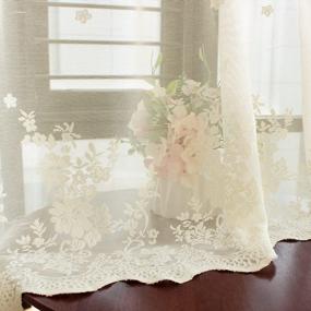 img 1 attached to Romantic Floral Lace Curtain - Perfect Living Room & Bedroom Window Decor For Christmas!
