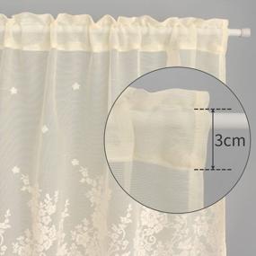 img 3 attached to Romantic Floral Lace Curtain - Perfect Living Room & Bedroom Window Decor For Christmas!