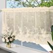 romantic floral lace curtain - perfect living room & bedroom window decor for christmas! logo