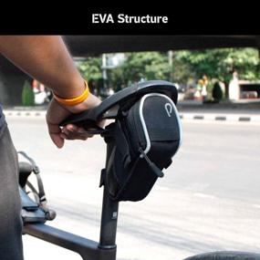 img 2 attached to Легкая велосипедная сумка EVA с аэродинамическим дизайном, большим отверстием на молнии, светодиодным ремешком и светоотражающей полосой для безопасности - седельная сумка Vincita