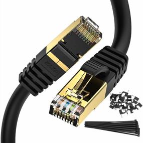 img 4 attached to ZOSION Cat 8 Ethernet Cable (2 Pack, 10 Ft) - High-Speed 40Gbps Internet Patch Cord With Heavy-Duty 26AWG Shielding, 2000Mhz Bandwidth, And RJ45 Connectors For Router, Modem, PC, Gaming, Xbox