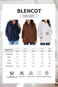 img 2 attached to Womens Double Fuzzy Hoodies - Oversized Pullover Sweatshirts For Casual And Warm Outwear, With Loose Fit And Hooded Design By BLENCOT