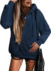 img 4 attached to Womens Double Fuzzy Hoodies - Oversized Pullover Sweatshirts For Casual And Warm Outwear, With Loose Fit And Hooded Design By BLENCOT