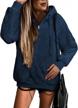 womens double fuzzy hoodies - oversized pullover sweatshirts for casual and warm outwear, with loose fit and hooded design by blencot logo