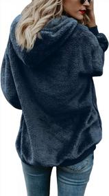 img 3 attached to Womens Double Fuzzy Hoodies - Oversized Pullover Sweatshirts For Casual And Warm Outwear, With Loose Fit And Hooded Design By BLENCOT