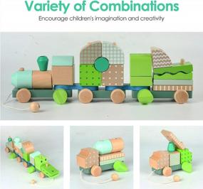 img 4 attached to ANIKI TOYS Wooden Stacking Train