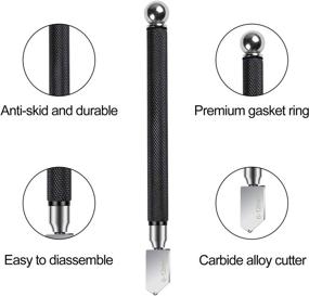img 2 attached to Professional Glass Cutting Kit With Pencil Style Oil Feed And 3 Carbide Tips - Cuts 2Mm To 20Mm Glass, Mirrors, And Tiles - Includes Auxiliary Handle