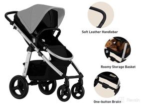 img 1 attached to HAGADAY Baby Stroller: Reversible Seat Gray Stroller for Newborns and Toddlers