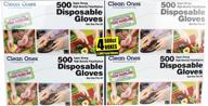 🧤 clean ones 2000-count disposable food-safe poly gloves - pack of 4, 500 count each - clear & one size, 2000 gloves total logo