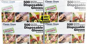 img 4 attached to 🧤 Clean Ones 2000-Count Disposable Food-Safe Poly Gloves - Pack of 4, 500 Count each - Clear & One Size, 2000 Gloves Total