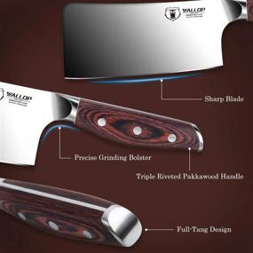 img 2 attached to Jane Series 6 Inch Heavy Duty Bone Chopper Meat Cleaver Knife - German High Carbon Stainless Steel Full Tang Pakkawood Handle With Gift Box Package.