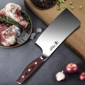 img 1 attached to Jane Series 6 Inch Heavy Duty Bone Chopper Meat Cleaver Knife - German High Carbon Stainless Steel Full Tang Pakkawood Handle With Gift Box Package.