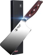 jane series 6 inch heavy duty bone chopper meat cleaver knife - german high carbon stainless steel full tang pakkawood handle with gift box package. logo