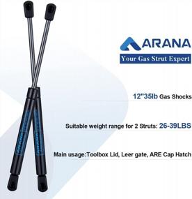 img 2 attached to C16-10788 12 Inch 35Lb Gas Strut Spring Shocks C1610788 For Truck Toolbox A.R.E. Camper Shell Leer Window 12" 35 Pound Lift Support Struts