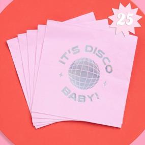 img 4 attached to 3-Ply Fetti Disco Ball Napkins 25 Pcs Bachelorette Party Decorations Last Disco Bach 70S Birthday Baby Shower