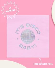 img 3 attached to 3-Ply Fetti Disco Ball Napkins 25 Pcs Bachelorette Party Decorations Last Disco Bach 70S Birthday Baby Shower
