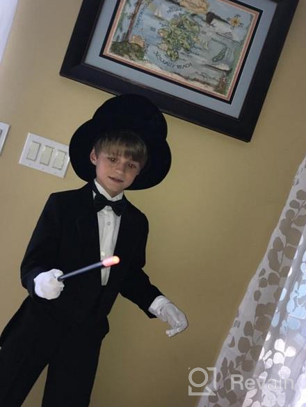 img 1 attached to Classic Boys Black Tuxedo Outfit Set with Tail for Special Occasions review by Vivian Eker