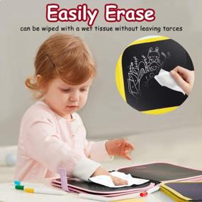 img 2 attached to Leather Drawing Pad Toy For Kids - Erasable Magna Writing Board For Boys And Girls On Road Trips And Flights